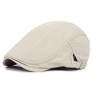 White, Beige Newsboy Drivers Cap‎ Beret Hat Men Women Flat Caps Cotton Outdoors